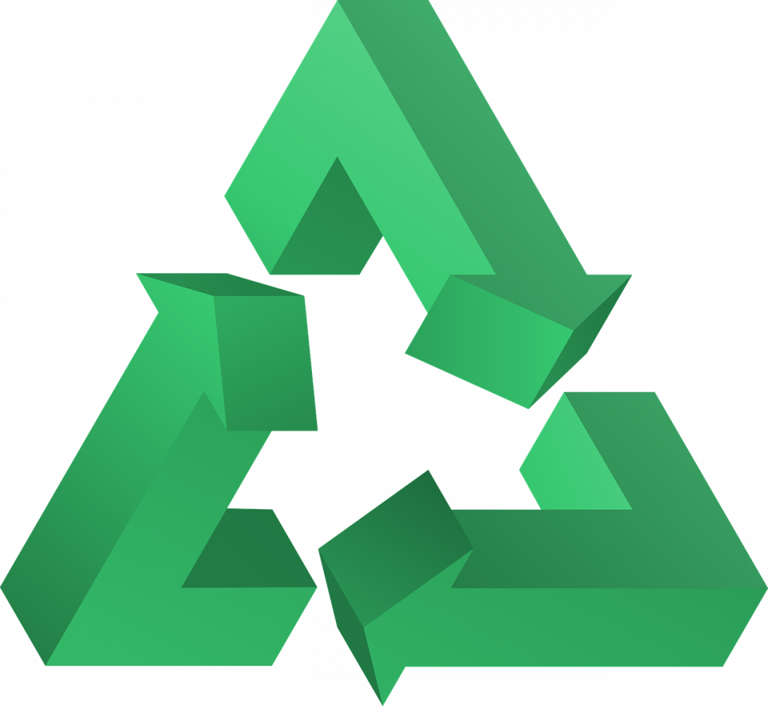 reuse Logo drei grüne Pfeile