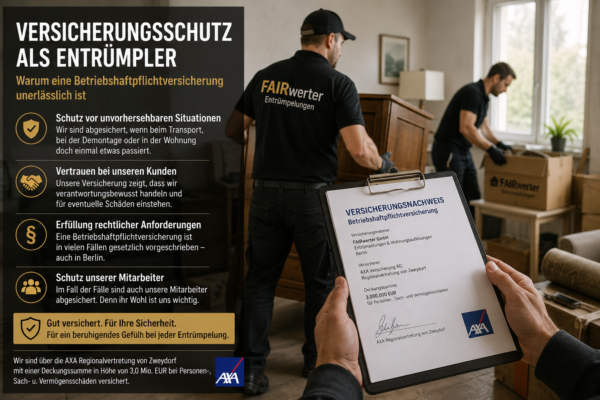 Versicherungsschutz als Entrümpler Blogbeitrag zum Thema Versicherungsschutz als Entrümpler